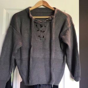 NWOT Boutique bought lace up sweater